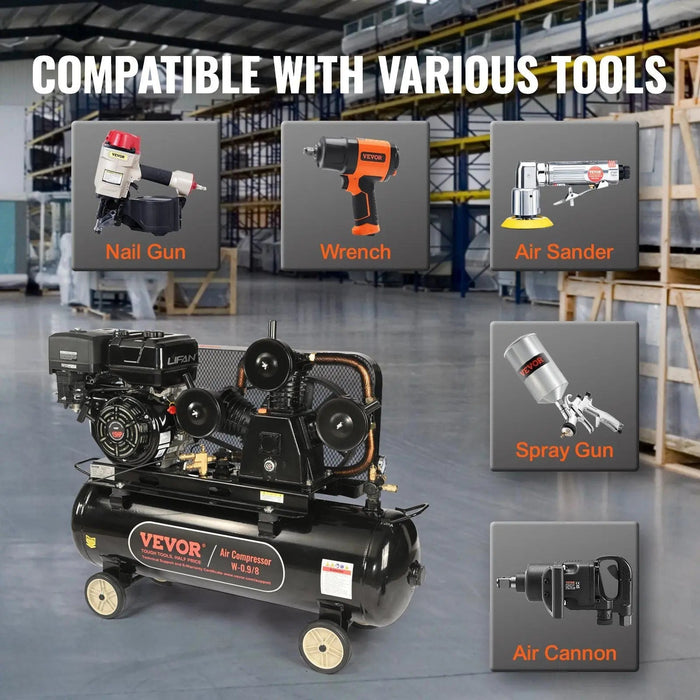 15HP Gas Air Compressor, 30 Gallon Tank, Heavy-Duty Performance, Portable Design, DOBA-AC30G