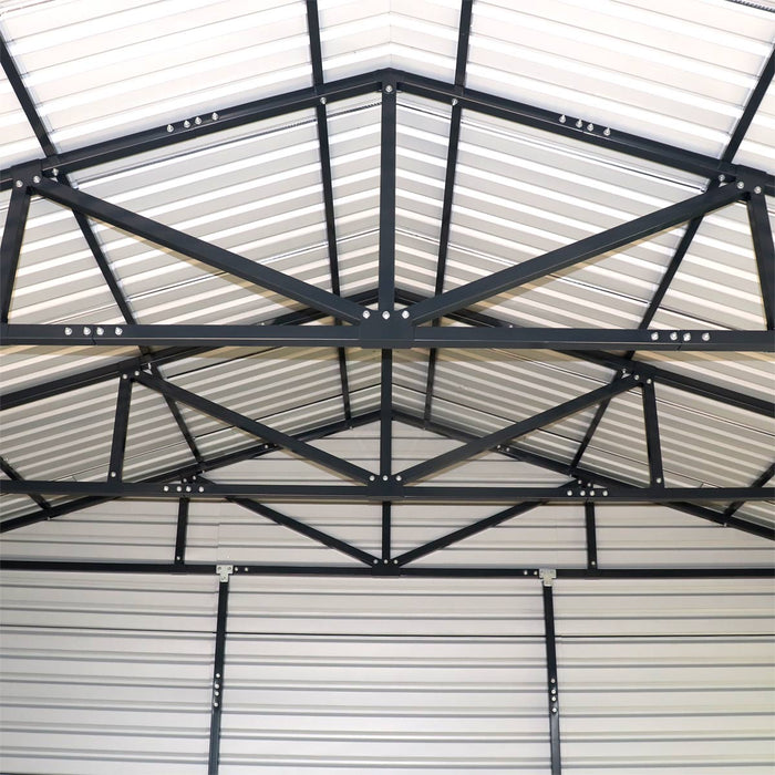 20' x 40' Metal Garage Shed, 9' High Double Front Doors, 13’ Peak, 800 Sq-Ft TMG-MS2040