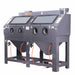 235-gallon dual station cabinet sandblaster with ETL certified vacuum system, side-by-side dual operator design, foot pedal control, and large viewing windows – TMG-ABC88.