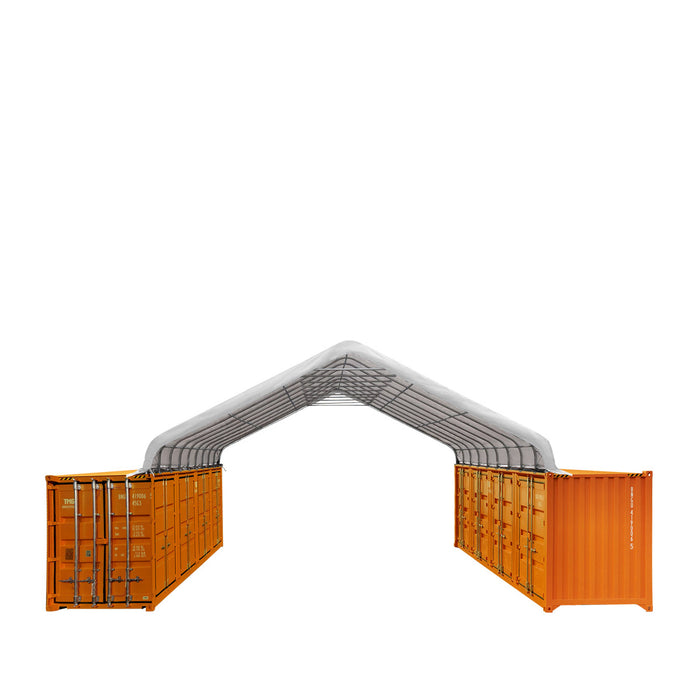 TMG Industrial 30' x 40' PVC Fabric Container Peak Roof Shelter Pro Series, Fire Retardant, Water Resistant, UV Protected, TMG-ST3042CV (Previously ST3041CV)