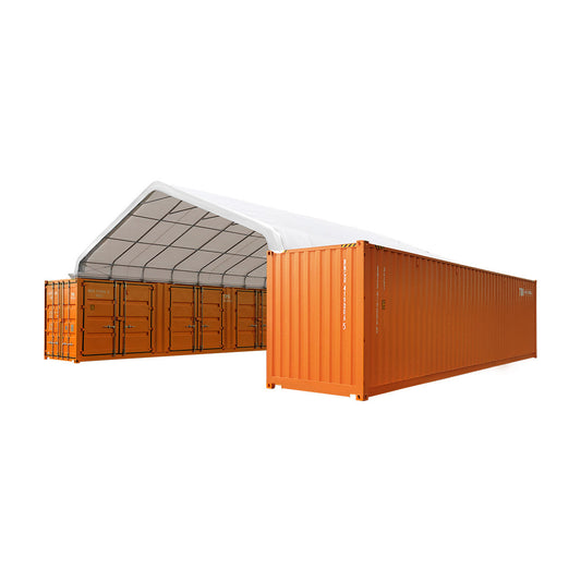30' x 40' Peaked Roof Container Shelter with 11 oz PE Tarpaulin, 7' Ceiling Height, TMG-ST3042C (Previously TMG-ST3040C) TMG Industrial