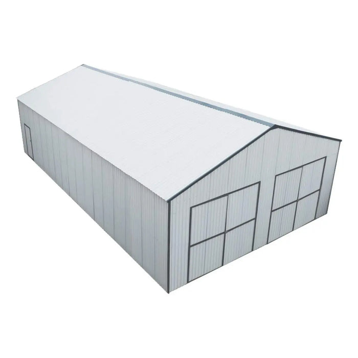 30' x 50' Metal Garage Shed – Steel Building with 11’ Clearance High Front Doors, Side Entry Door, 16 GA Steel Structure