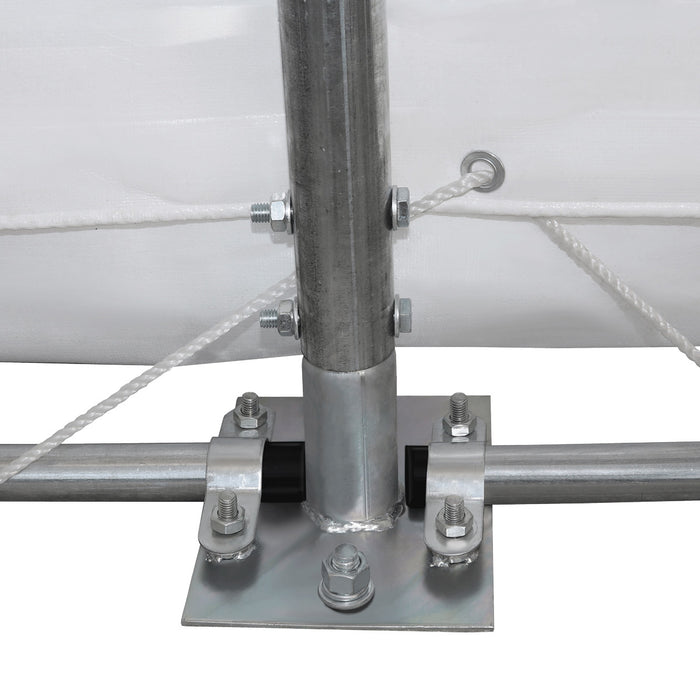 TMG-DT4042 40' x 40' dual truss storage shelter with heavy duty 21 oz PVC cover and drive-through doors
