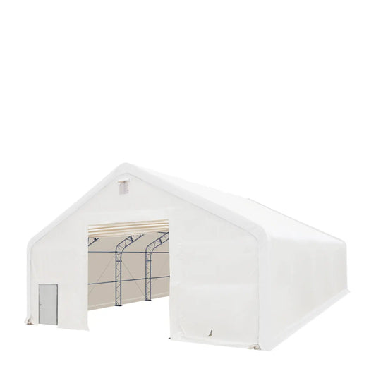 TMG Industrial 40' x 60' Dual Truss Storage Shelter with Heavy Duty 21 oz PVC Cover & Drive Through Doors, TMG-DT4062