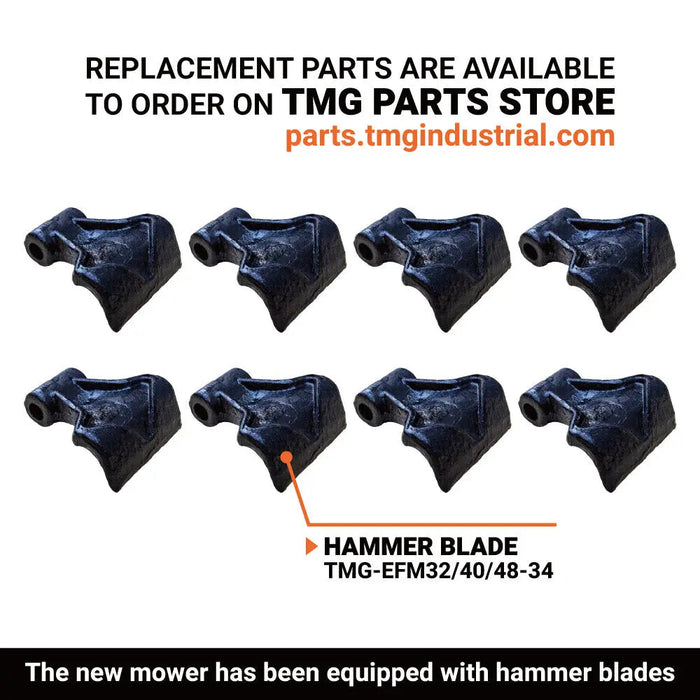 48" Flail Mower Brush Cutter for Mini to Midsize Excavators and Backhoes TMG-EFM48