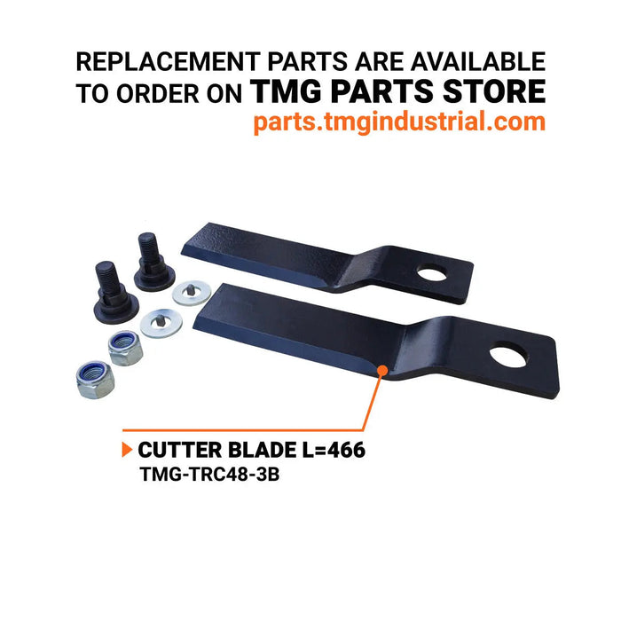Kosiarka rotacyjna 48", zaczep 3-punktowy, ciągniki 20-60 KM, 540 obr./min, wałek odbioru mocy ze sprzęgłem poślizgowym w zestawie, TMG-TRC48