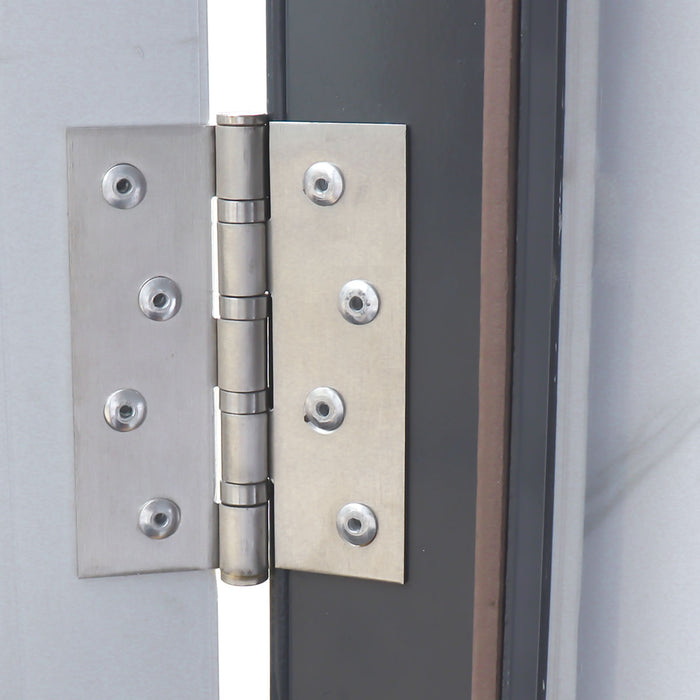 TMG FTS04 4ft portable washroom with ceramic toilet, triangular sink, solar powered exhaust fan, steel frame, EPS wall panels, and PVC wood grain floor