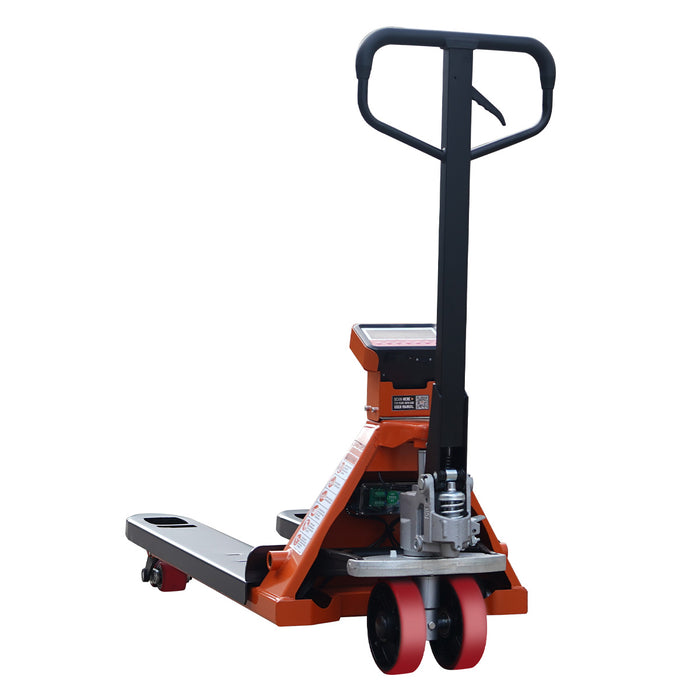 TMG-FPJ50SN 5000 lb narrow pallet jack with scale, 45" forks and 2" LCD display
