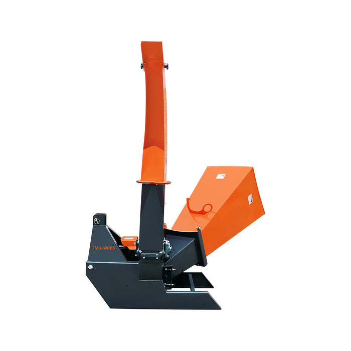 TMG Industrial Compact 3-Point Wood Chipper, 6" Chipping Capacity, Category 1 Hookup, 30-75 HP Tractor, PTO Shaft Included, TMG-WC65