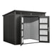 TMG-MS0608P-PRO 6x8 Pro Series galvanized metal shed with 79 inch pent roof, skylight, vents, and 50x68 inch door opening for secure outdoor storage
