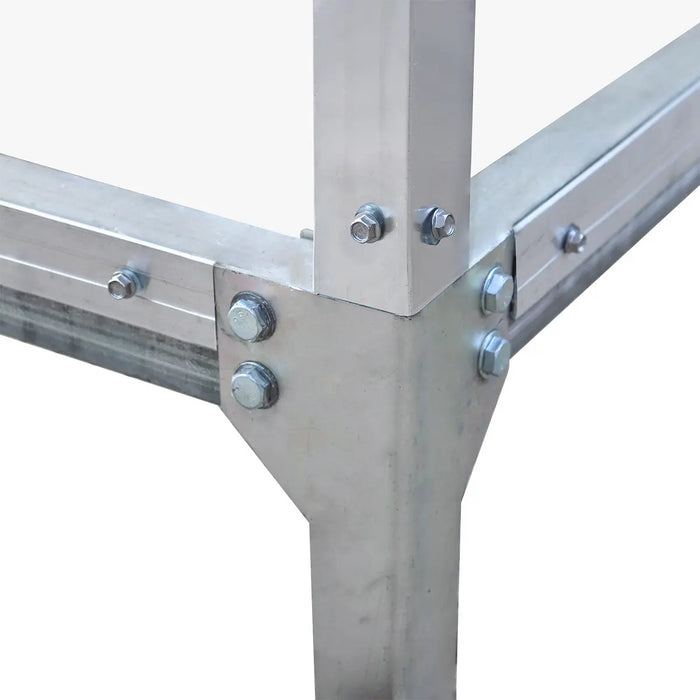 8' x 10' Greenhouse with Galvanized Steel Frame, Polycarbonate Twin-Wall Roof and Crystal-Clear Solid Walls