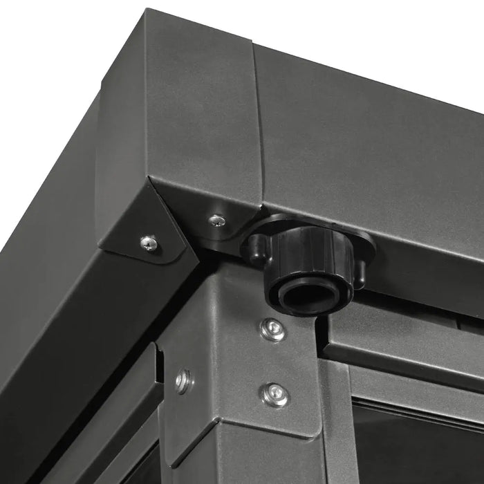 TMG-MS0909-PRO 9x9 Pro Series galvanized metal shed with skylight windows, vents, and 59x70 inch lockable door for secure outdoor storage