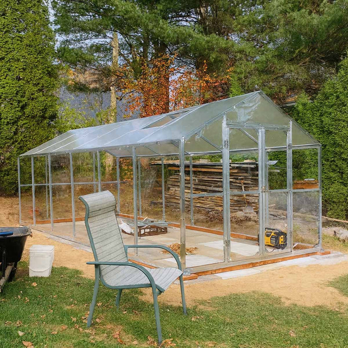 8' x 10' Greenhouse Kit with Galvanized Steel Frame, Pro Series, Polycarb Roof and Crystal-Clear Walls TMG-GH811 TMG Industrial