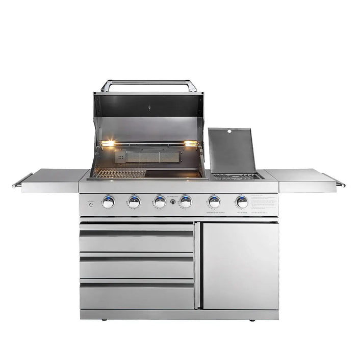 Outdoor Gas Grill, 3 Cooking Grids, Warming Rack, Spacious Cooking Area, 4 Main Burners, CSA Certified, TMG-LKS06