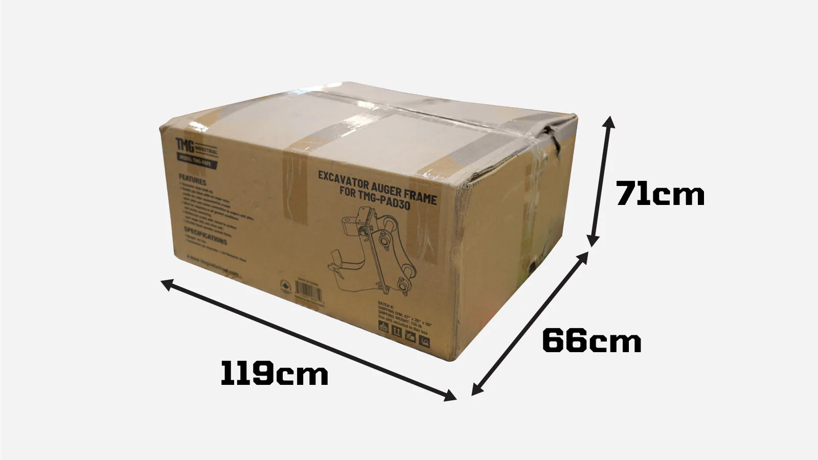 Podwójny sworzeń zaczepu kołyskowego, przyłącze świdra koparki, kompatybilne z napędem świdra PAD30, TMG-PAFE-shipping-info-image