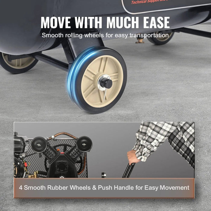 Kompresor powietrza do gazu ze zbiornikiem 21 galonów, 7 KM, przenośna, wytrzymała konstrukcja, DOBA-AC21G