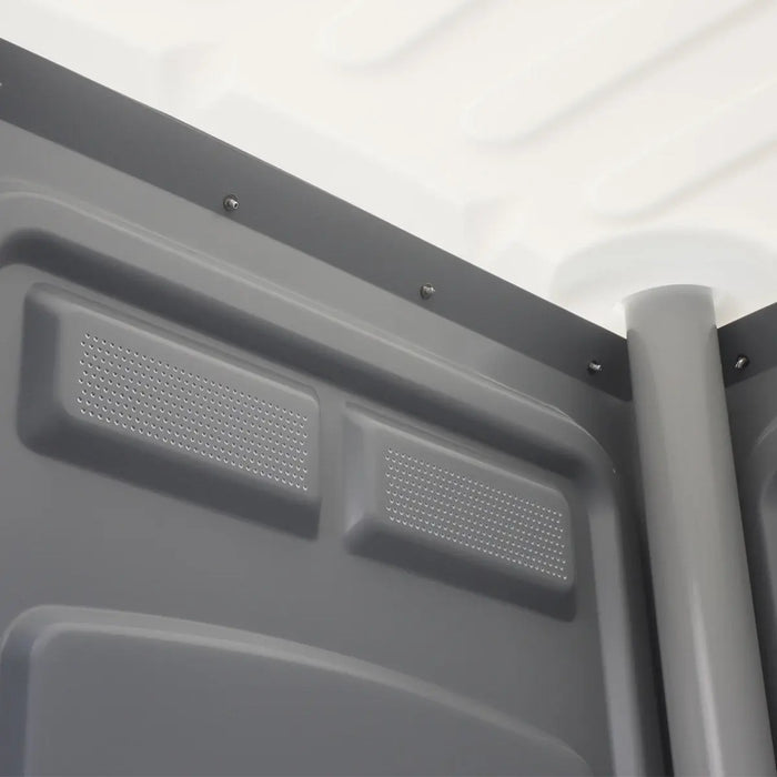 TMG-FMT10F Portable Toilet with urinal, soap dispenser, flush system, 50 Gallon waste tank, and 12 Gallon fresh water tank, ideal for outdoor events and construction sites.