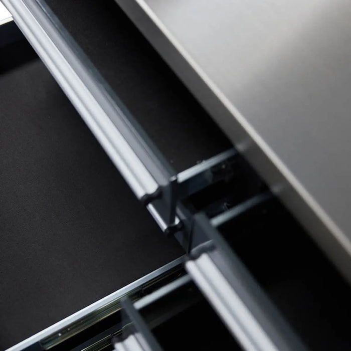 Pro Series 9-Ft 30-Drawer Workbench with Stainless Steel Top, Ball Bearing Double Slides & Casters, TMG-WB930