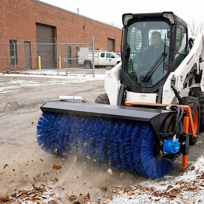 72" Skid Steer Rotary Angle Broom, Standard Flow, Bi-Directional, 27" Brush Diameter, 45-75 HP Skid Steers, TMG-AB72