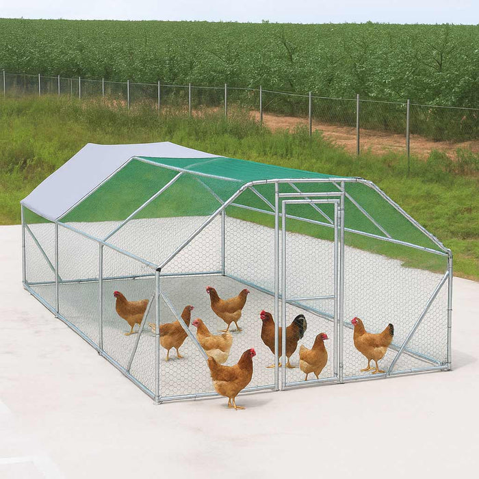 Large Chicken Coop Run Shelter, 10' x 20', Lockable Gate, 200 Sq. Ft, TMG-CRS1020 TMG Industrial