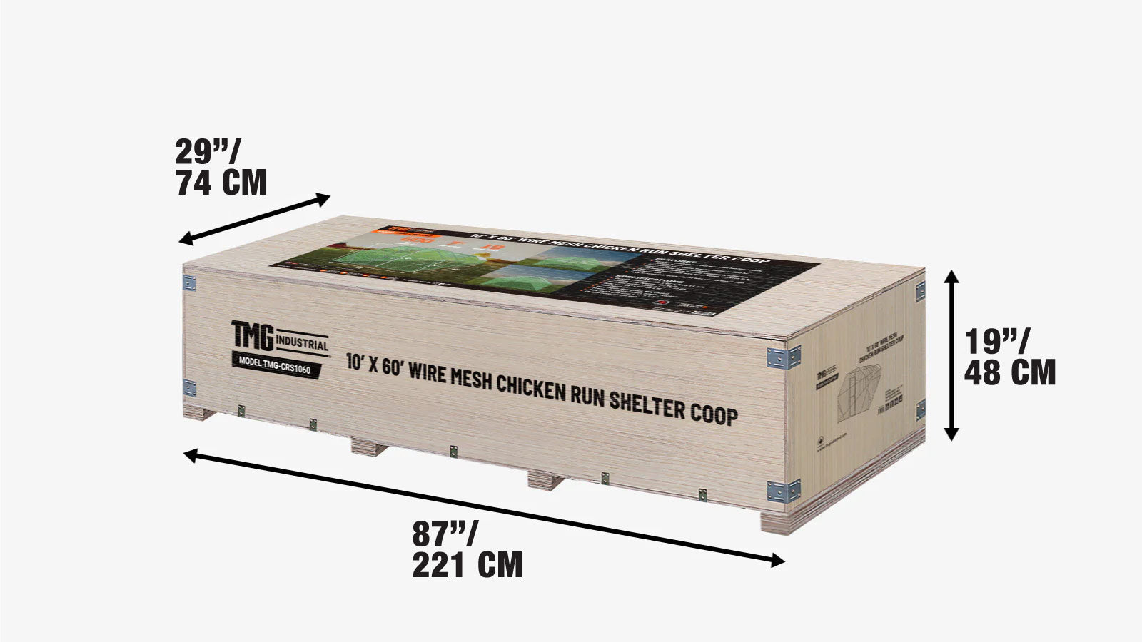 3 x 18 m Chicken Coop Run Shelter with Lockable Gate, 2 m High, 54 m², TMG-CRS1060-shipping-info-image