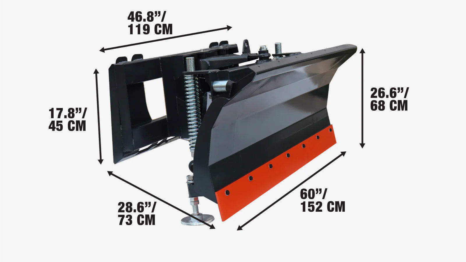 60-calowy lemiesz spycharki do ładowarek czołowych, odśnieżarka, przykręcana krawędź tnąca, płozy ślizgowe, lewa i prawa, TMG-DB60-specifications-image