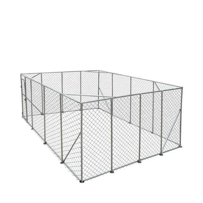 TMG Industrial 20’ x 20’ Outdoor Dog Kennel Playpen, Outdoor Dog Runner, Pet Exercise House, Lockable Gate, 6’ Chain-Link Fence, TMG-DCP2020