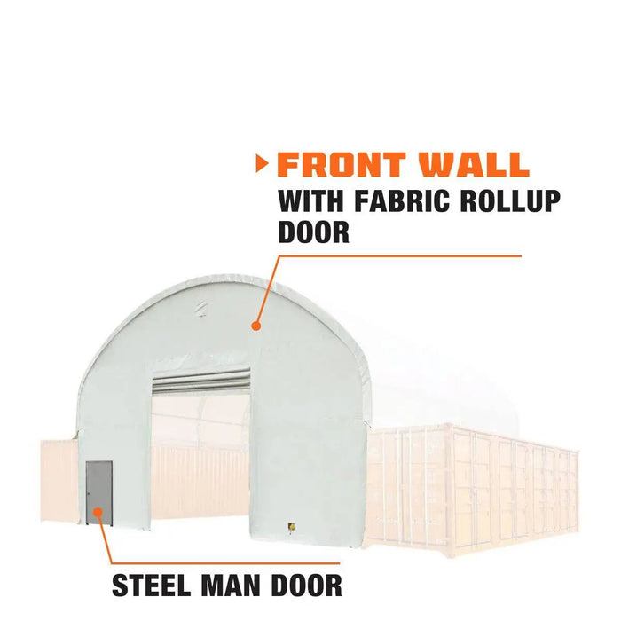 TMG Industrial Front End Wall Kit, Compatible with TMG-DT4041C and DT4041CF container shelters installed with the standard height containers (8’6”), TMG-DT40FW8V