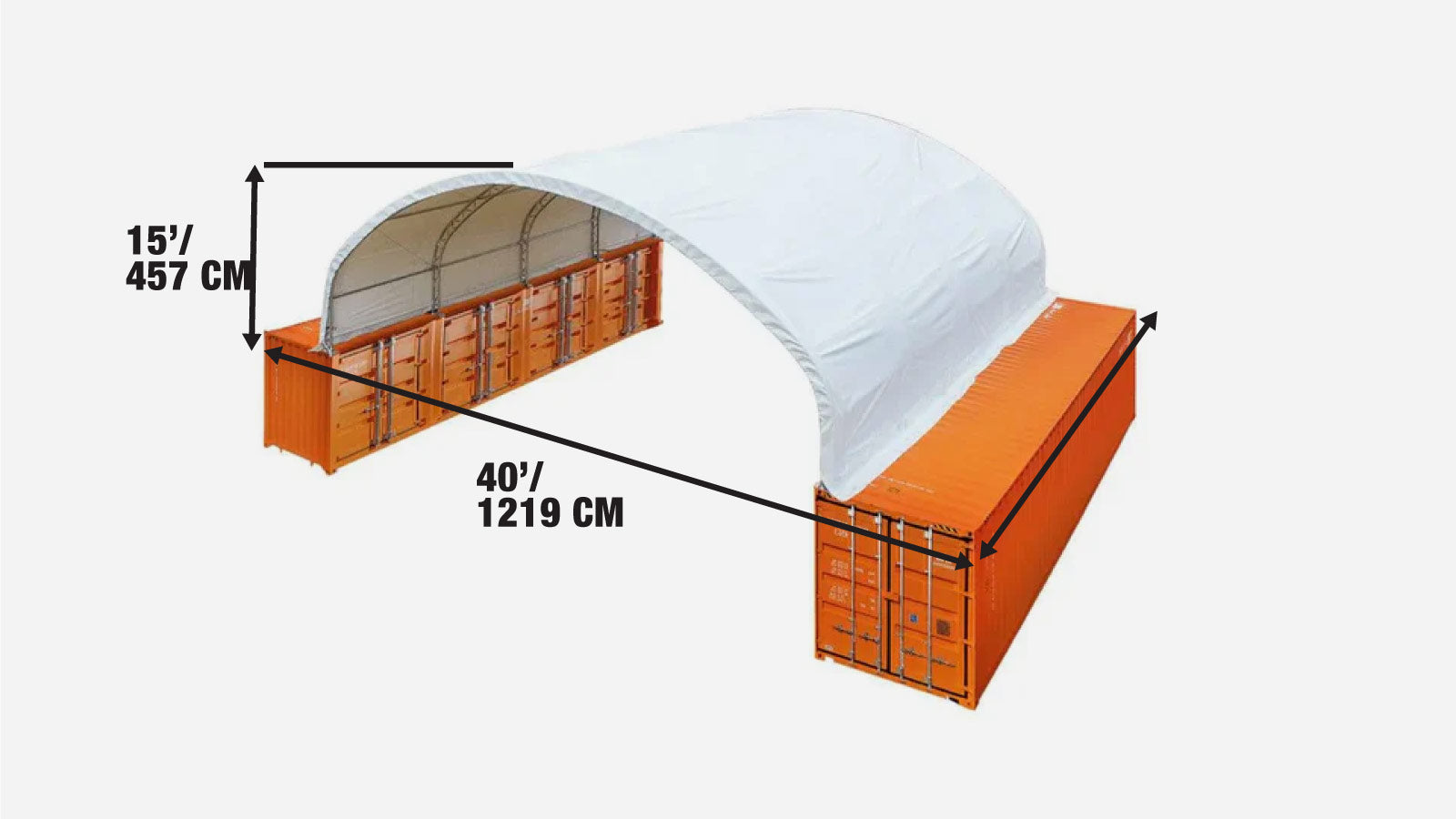 12 x 12m Dual Truss Container Shelter with Heavy-Duty 710 gsm PVC Cover, TMG-DT4041C-specifications-image