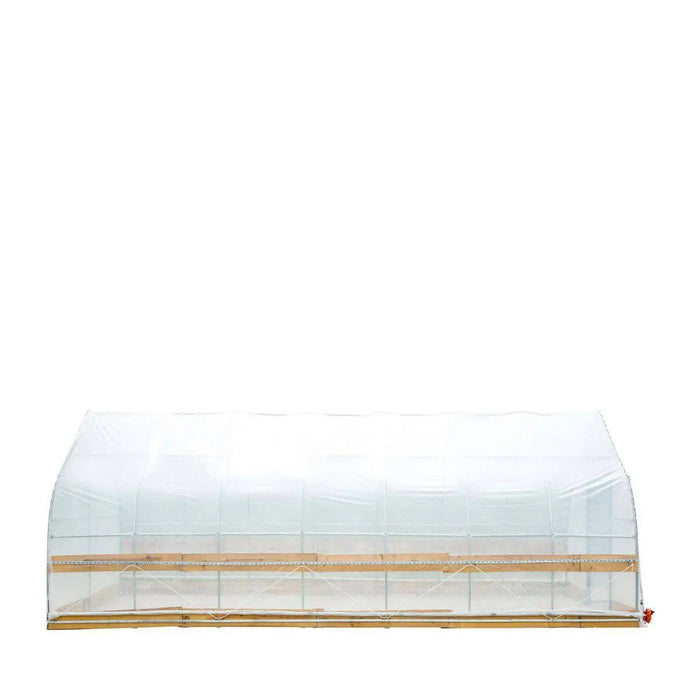TMG Industrial 12’ x 30’ Tunnel Greenhouse Grow Tent w/6 Mil Clear EVA Plastic Film, Cold Frame, Hand Crank Roll-Up Sides, Peak Ceiling Roof, TMG-GH1230