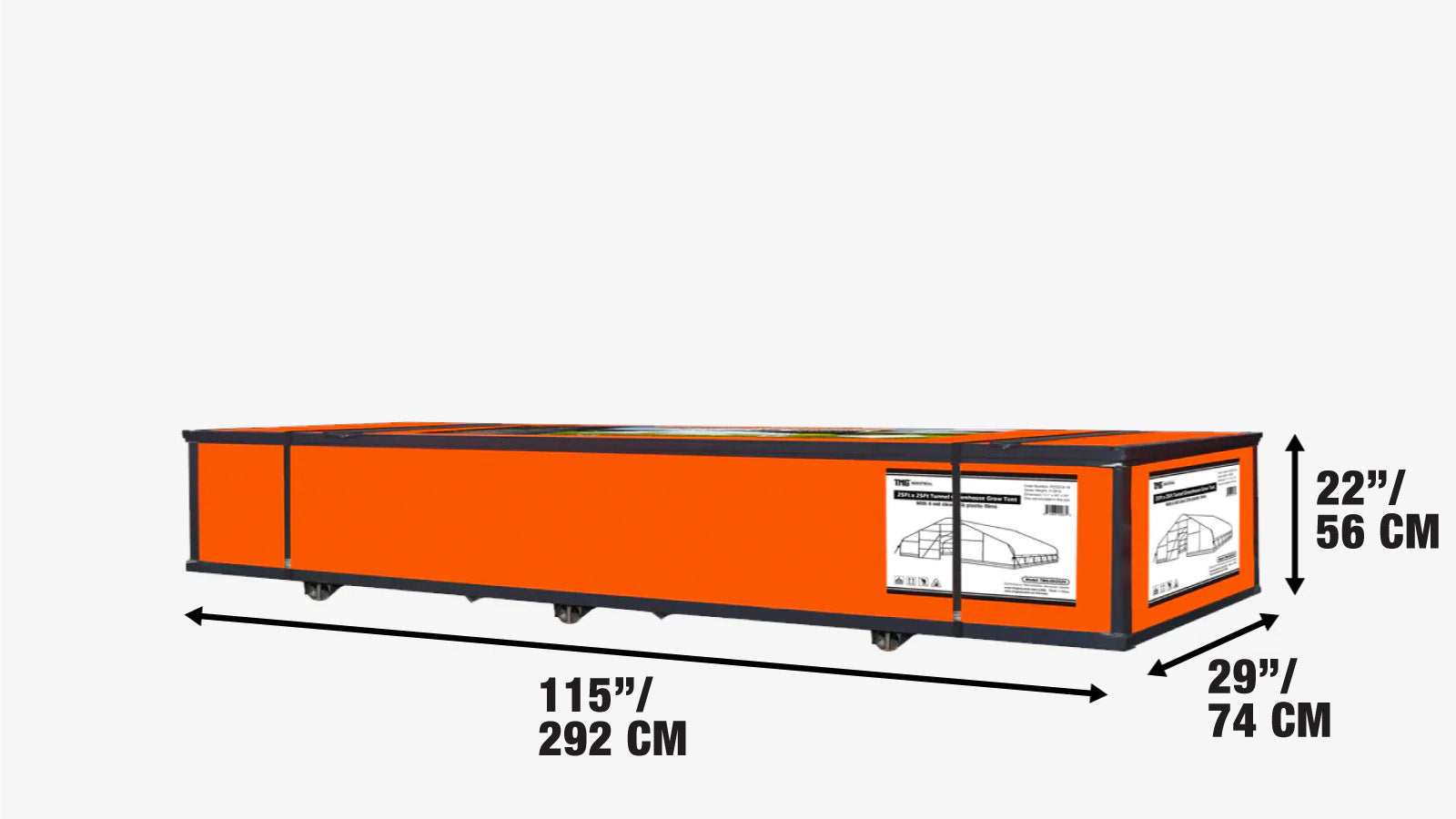 7.6 x 7.6 m Tunnel Greenhouse Grow Tent w/6 Mil Clear EVA Film, Roll-Up Sides, TMG-GH2525-shipping-info-image
