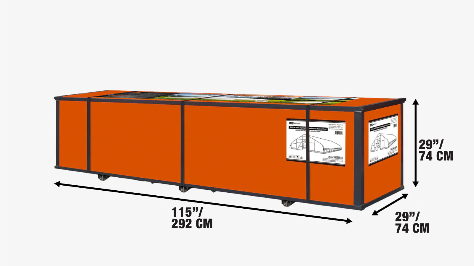 7.6 x 12 m Tunnel Greenhouse Grow Tent w/6 Mil Clear EVA Film, Roll-Up Sides, TMG-GH2540-shipping-info-image