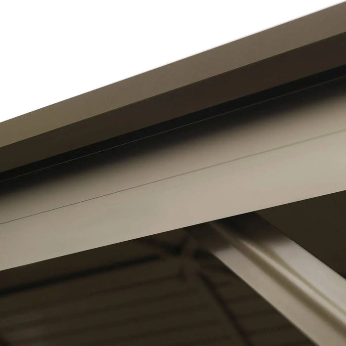 TMG Industrial 10’ x 10’ Hardtop, Double Tier Steel Roof Patio Gazebo, Mosquito Nets & Curtains Included, TMG-LGZ11