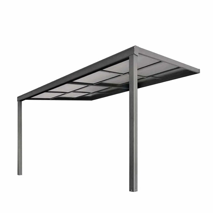 TMG Industrial 10' x 13' Sliding Roof Aluminum Patio Cover with Grey Panels, TMG-LPC13