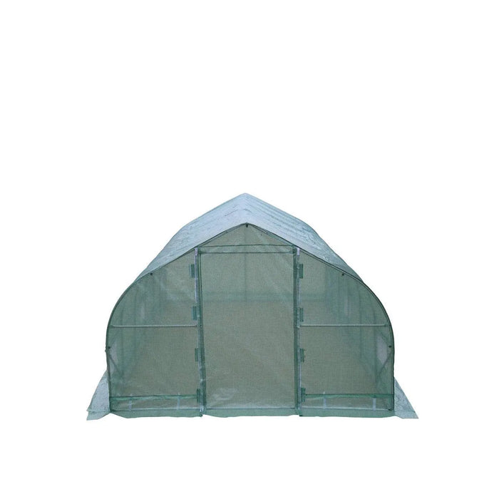 TMG Industrial 10’ x 20’ Tunnel Greenhouse Grow Tent w/Ripstop Leno Cover, Cold Frame, Roll-Up Mesh Windows, Peak Roof, TMG-GH1020P