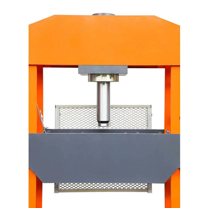 TMG Industrial 100 Ton Capacity Hydraulic Shop Press, Heavy Duty Pressing, Protective Grid Guard, Fully Welded H-Frame, Air & Manual Dual Operation, TMG-SP100