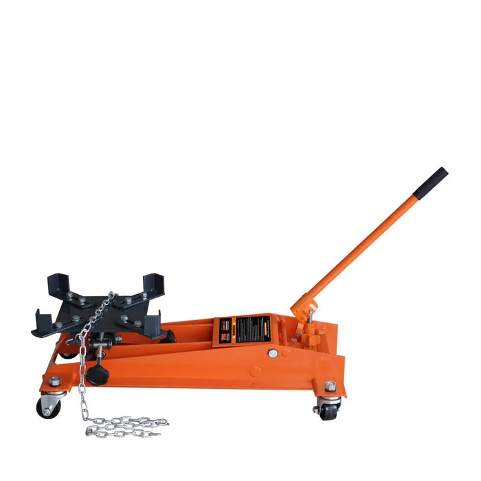 TMG Industrial 1100-lb Low-Profile Transmission Jack, Swivel Casters, 360° Moving Handle, TMG-AJT10