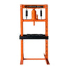 12 Ton Capacity Hydraulic Shop Press, H-Frame, Hand Crank Bottle Jack Pressing, 8 Bed Height Positions, TMG-ASP12