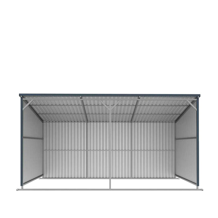 TMG Industrial 12’ x 20’ Galvanized Metal Livestock Shed, 240 Sq-Ft, 27 GA Corrugated Panels, Sliding Skid Mount, TMG-MSL1220