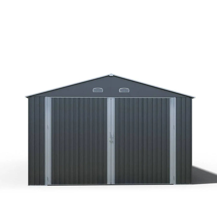 TMG Industrial 13’ x 20’ Metal Garage Shed with Double Front Doors, 7’9” Peak Height, Side Entry Door, 240 Sq-Ft Floor Space, TMG-MS1320A