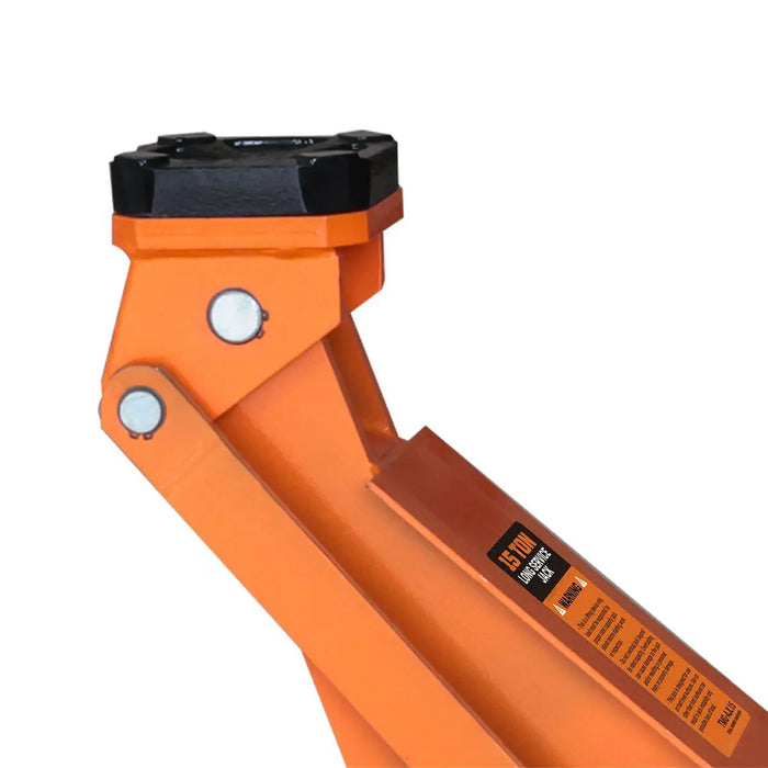 TMG Industrial 15 Ton Long Reach Chassis Service Jack, Twin Pistons, 9” Ground Clearance, 360° Pivot, TMG-AJL15