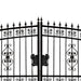 TMG Industrial 16-ft Bi-Parting Deluxe Wrought Iron Ornamental Gate, 100% Solid Forged Steel, Powder Coated, TMG-MG16