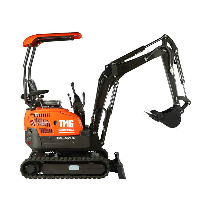 TMG Industrial 1600 KG Mini Compact Excavator, 16 HP Kubota Diesel, KDK Pump, Eaton Motor, 85” Digging Depth, TMG-MVE16