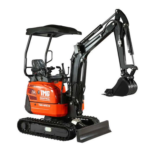 TMG Industrial 1800 KG Mini Compact Excavator, 16 HP Kubota Diesel, KDK Pump, Eaton Motor, 85” Digging Depth, Joystick Control, TMG-MVE18