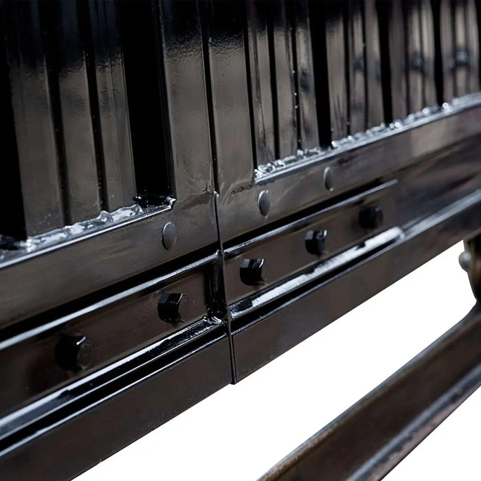 TMG Industrial 20-ft Driveway Privacy Sliding Wrought Iron Gate, Fully Welded Structure & Panels, In-Ground Rail Track, TMG-MGS20