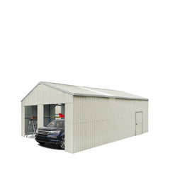 Metalowa szopa garażowa o wymiarach 25' x 33' z podwójnym garażem (wycofana z produkcji – zastąpiona przez TMG-MS2630, 2641)