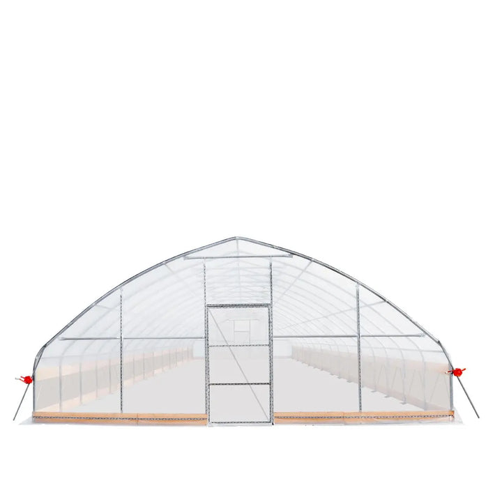 TMG Industrial 25’ x 60’ Tunnel Greenhouse Grow Tent w/6 Mil Clear EVA Plastic Film, Cold Frame, Hand Crank Roll-Up Sides, Peak Ceiling Roof, TMG-GH2560
