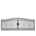 TMG Industrial 265-ft Bi-Parting Ornamental Wrought Iron Gate & Fence Panels Combo Pack, All Steel, Powder Coated, TMG-MG265P