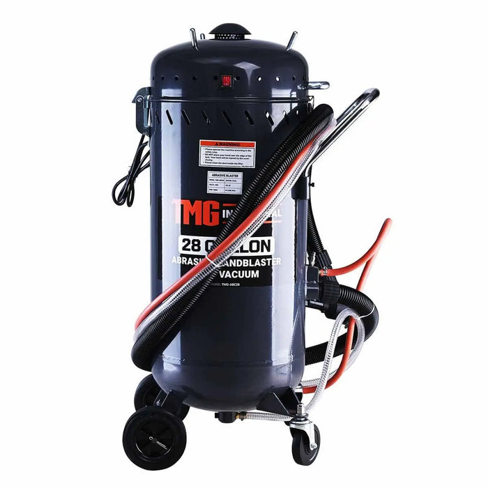 TMG Industrial 28 Gallon Abrasive Sandblaster w/Vacuum, 1200W, 22 CFM, 125-lb Capacity, TMG-ABC28