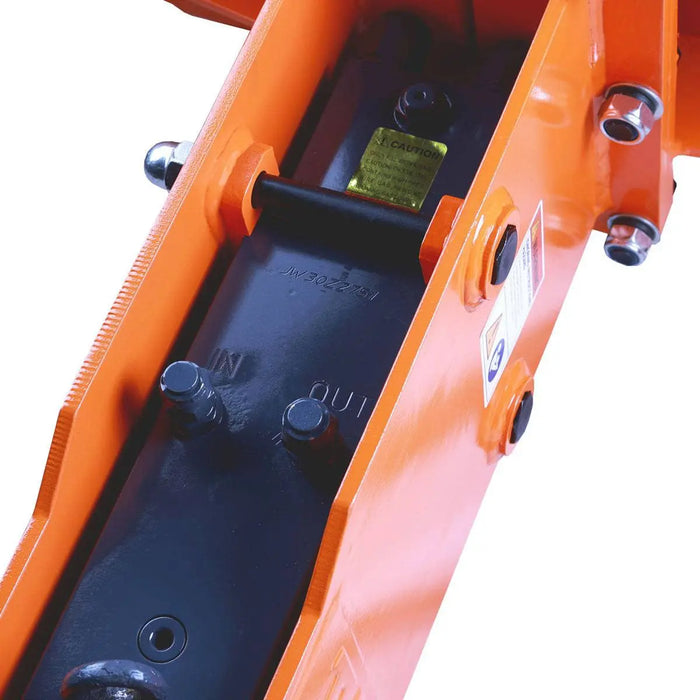 TMG Industrial 30-70 HP Skid Steer Hydraulic Breaker, 2” Moil Point Chisel, 350 J Impact Energy, Universal Mount, TMG-HB53S